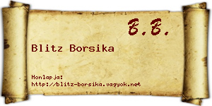 Blitz Borsika névjegykártya